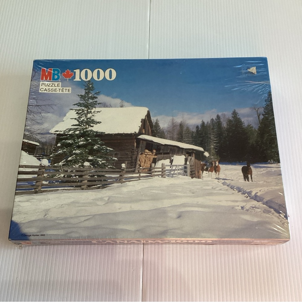MB 1000 Piece Puzzle C4397-7 Revelstoke Farm BC 1983 New Sealed 20” X 26”